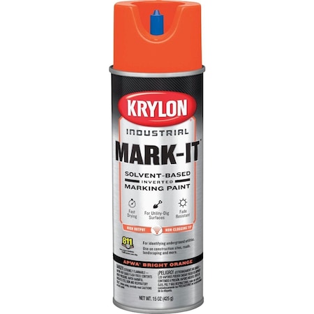 Krylon Mark-It Industrial SB APWA Bright Orange Inverted Marking Paint 730608